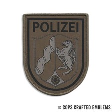 Gewebtes Patch Polizei NRW Wappen steingrau-oliv Abzeichen