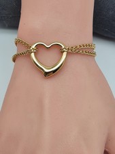 Cosmos Armband, Goldfarbenes Doppelarmband was ein großes Herz trägt
