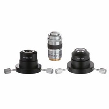 AmScope Trocken & Öl Darkfield Kondensator & Plan Iris 490 Mikroskop Objective