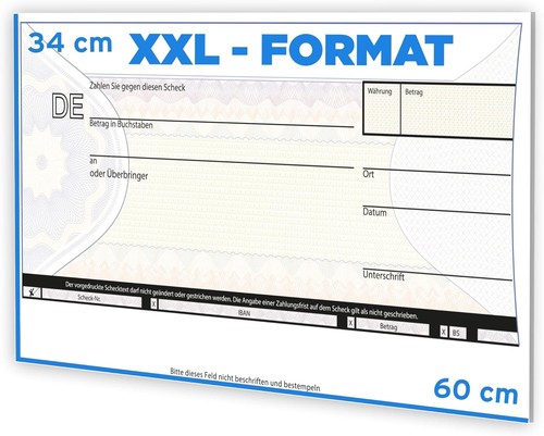 Xxl spendenscheck 60x34 - spendenscheck,