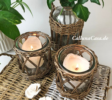 #11306 Windlicht Rattan 3 tlg