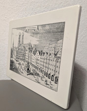 Emailschild Emailbild  „Der Markt zu München „ Duro Email Dachau ca. 40cmx29 cm