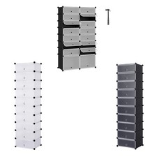 WOLTU Schuhregal DIY Schuhschrank Schuhablage mit Tür Schuhständer Schuhständer