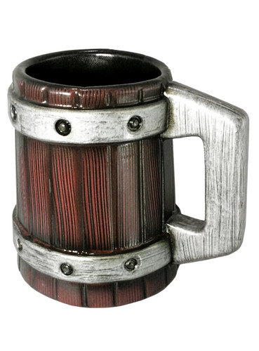 Bierkrug mit metallreifen - bierkrug,