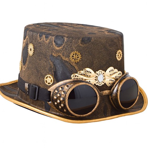Steampunk zylinder braun mit - zylinder,