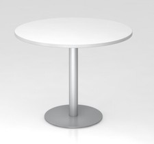 Besprechungstisch rund 100 cm Säulenfuß silber Tisch Konferenztisch Meetingtisch