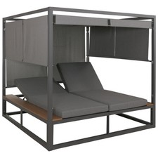 B-Ware Aluminium Lounge-Gartenliege MCW-M63b, XL Bali-Liege, dunkelgrau-grau
