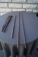 3 lange,ältere Steinbohrer und 1 ältere 1 Zoll Rohrzange,10 mm,12 mm,14 mm