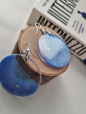 Handmade Blue Resin Earrings |