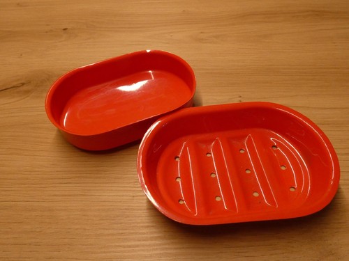 Ddr original seifenschale - original, rot