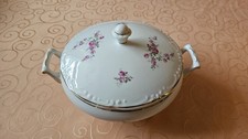 DDR Suppenschüssel Rosenmuster Soßenschüssel Terrine GDR Porzellan Triptis VEB