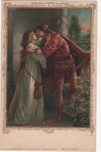 Vintage farbpostkarte romeo - farbpostkarte,