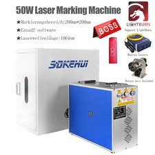 SDKEHUI 20x20cm 50W Fiber Lasermarkierer Engraver Markierungsmaschine &Drehachse