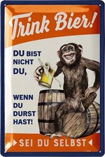 Retro blechschild trink bier - retro,