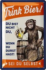 Retro Blechschild TRINK BIER