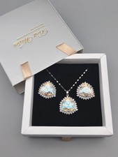 Luxus Schmuckset Vergoldet Kristall Element Damen Geschenk Neu