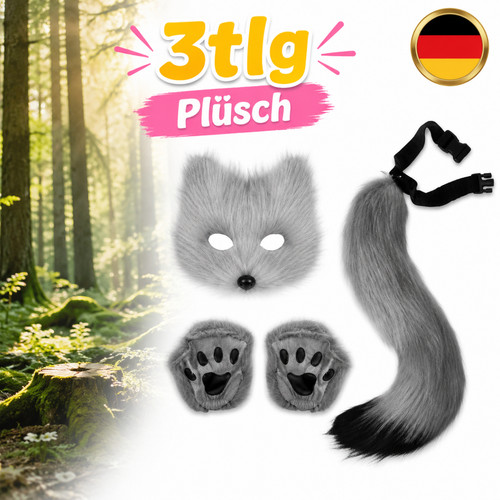 Teilig fuchs maske - 3-teilig,