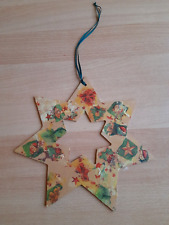 Dekohänger,  Holzstern mit Serviettentechnik, 27cm,  Verkauf für den Tierschutz