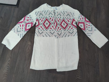 Strickjacke Gr. 34 weiß rosa