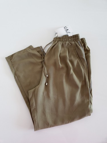 Zara khaki grüne stoffhose - khaki,