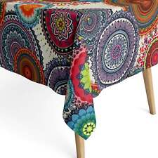 Jacquard Tischdecke beschichtete Baumwolle ARANA bunt Mandala BOLLYWOOD 