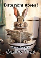 Blechschild Alu bedruckt rostfrei 20x30cm - Klo Toilette Kaninchen Hase 68