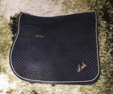 blaue Heba Samt-Springschabracke mit Bestickung  Gr. WB