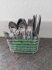 Monogram Besteck für 6 Pers. In Besteck Drahtkorb, Vintage