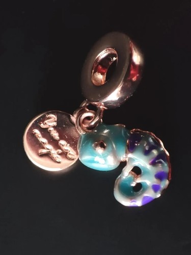 Charms chamäleon blau gold - charms,