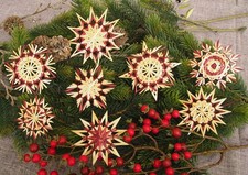 8 Strohsterne Handarbeit Baumschmuck Sterne Weihnachten Dekoration