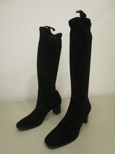 Högl Wildleder Stiefel Blockabsatz schwarz Gr.6/39 Top Zustand (W46-01)
