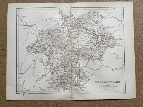 Antike karte der grafschaft - antike,