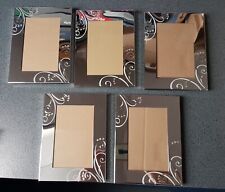 5 Fotorahmen Bilderrahmen 10 X 15 cm 10x15 cm versilbert Glitzer Steinchen 