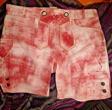 Trachtenlederhose Spieth & Wensky Glattleder helles Orange ca. Gr. 38/40 NEU