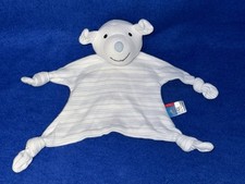 Schmusetuch Topolino Maus weiß + blaue Streifen