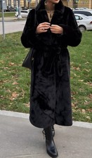 Zara Pelzmantel Xs 34 Schwarz