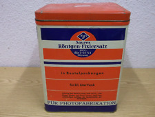 40er 50er Agfa Bayerwerk Röntgen Fixiersalz Blechdose Werbung 40s 50s Vintage