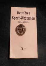 Altes Deutsches Sportabzeichen Gold Anstecknadel DSB auf Verleihungskarton 1A