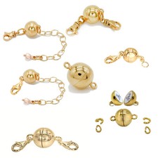 Magnetverschluss für Schmuck 925 Silber 24k vergoldet, mit und ohne Verlängerung