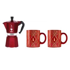 Bialetti - Deco Glamour - Moka Express 6tz rot +2 Tassen