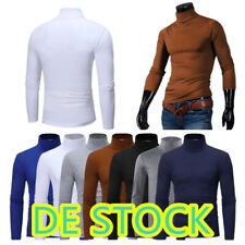 DE~Herren Unterhemd Langarmshirt Baumwolle Warme Rollkragen Pullover Thermohemd