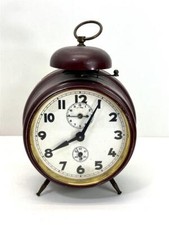 Alter antik Glocken Wecker mechanisch Tischuhr Reisewecker Antiquität #6715