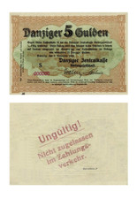 Fünf Gulden, 5 Gulden, Danziger Zentralkasse, Ungültig, 1923, Reproduktion