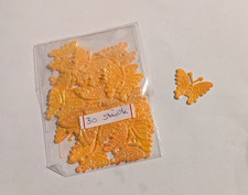 30 Schmetterlinge aus Stoff *** orange irisierend *** groß 28x22 basteln Karten