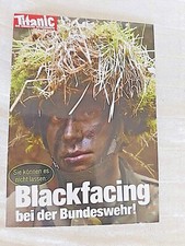 Titanic-Ansichtskarte "BLACKFACING Bbei der Bundeswehr!!" Humor Satire