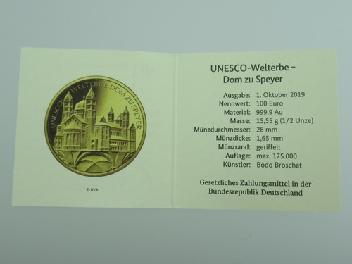 100 euro goldmünze 2019 - euro,
