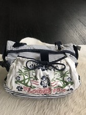 Damen Shopper Blau Weiß Gestreift Textil