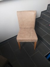 jan kurtz Stuhl Ella Leder Holzfüße Lederbezug Braun.