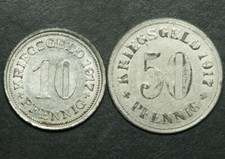 NOTGELD: 10 & 50 Pfennig 1917