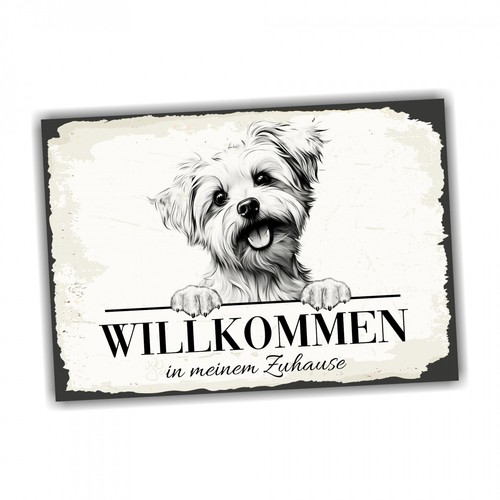 Hundeschild willkommen zuhause - hundeschild,